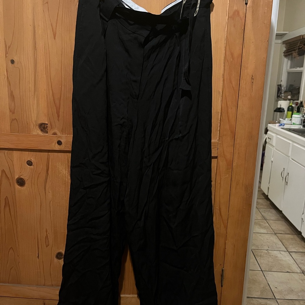 Ganni Black Wide-Leg Trousers